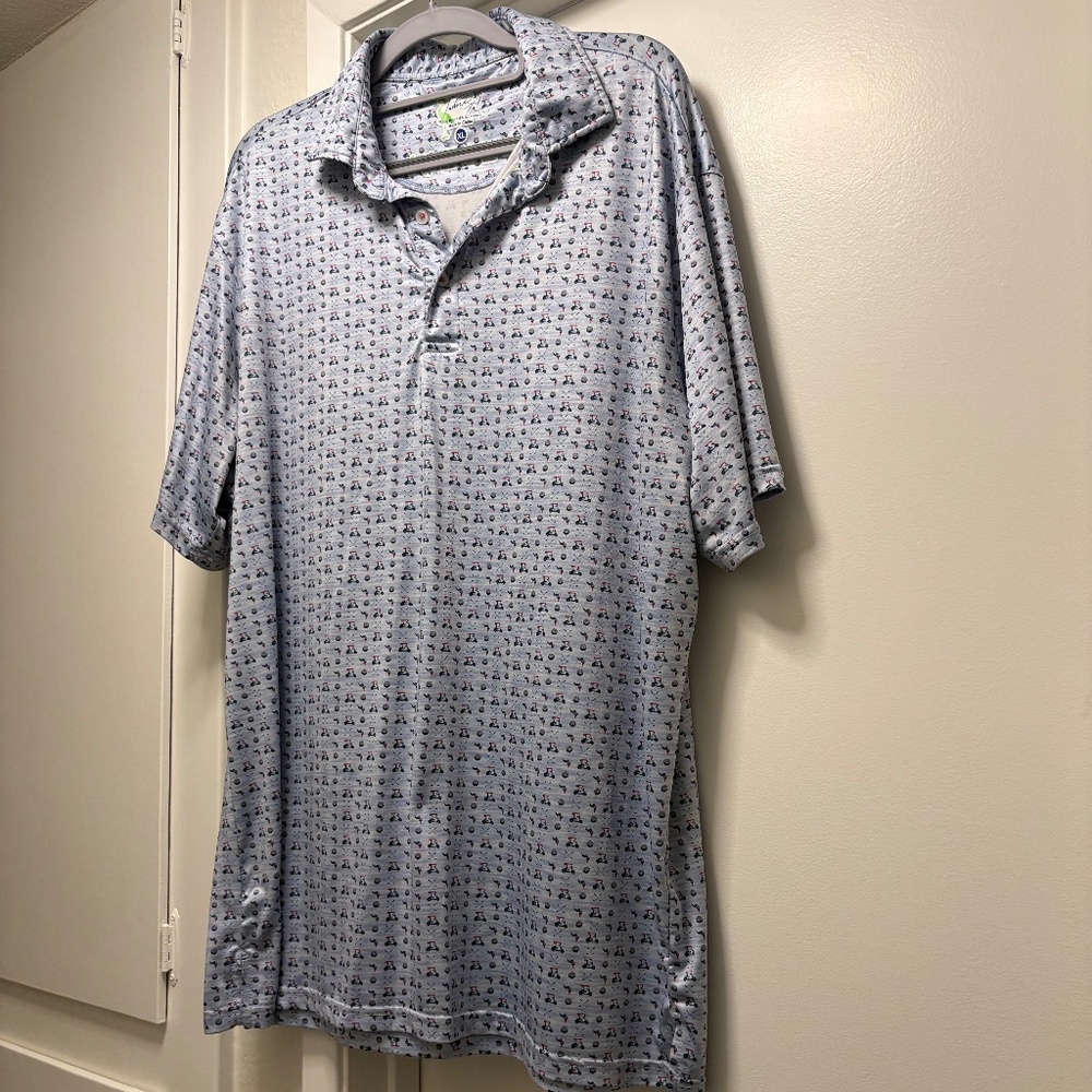 Tailor Byrd golf shirt with golf cart pattern - size XL